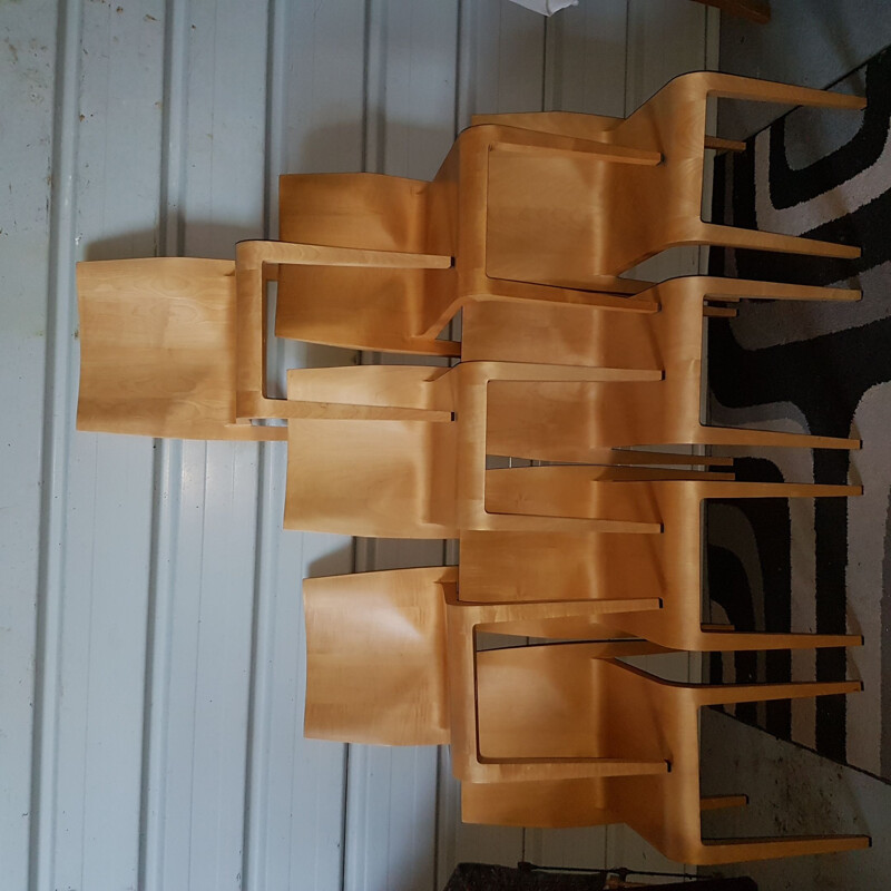 Lot de 8 chaises vintage laleggera Alias 1990