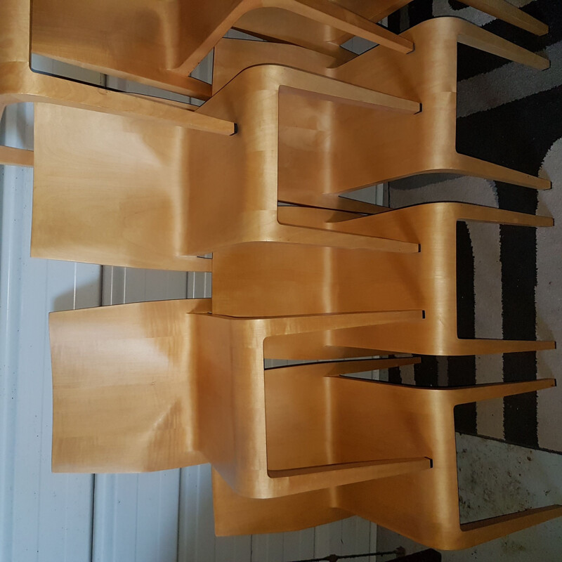 Set of 8 vintage chairs laleggera Alias 1990s