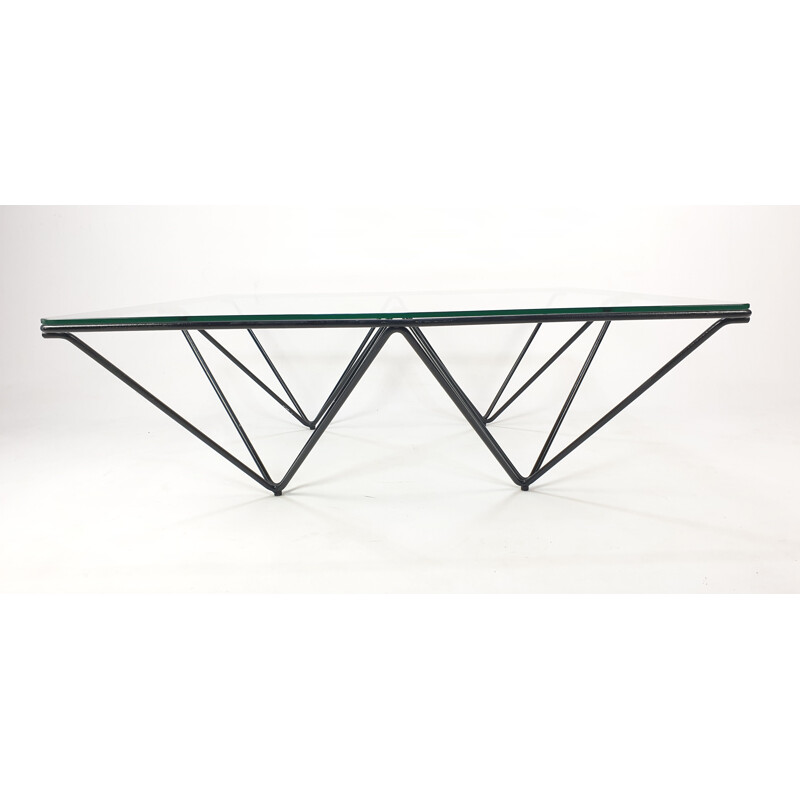 Vintage Coffee Table Paolo Piva metal with glass 1980s