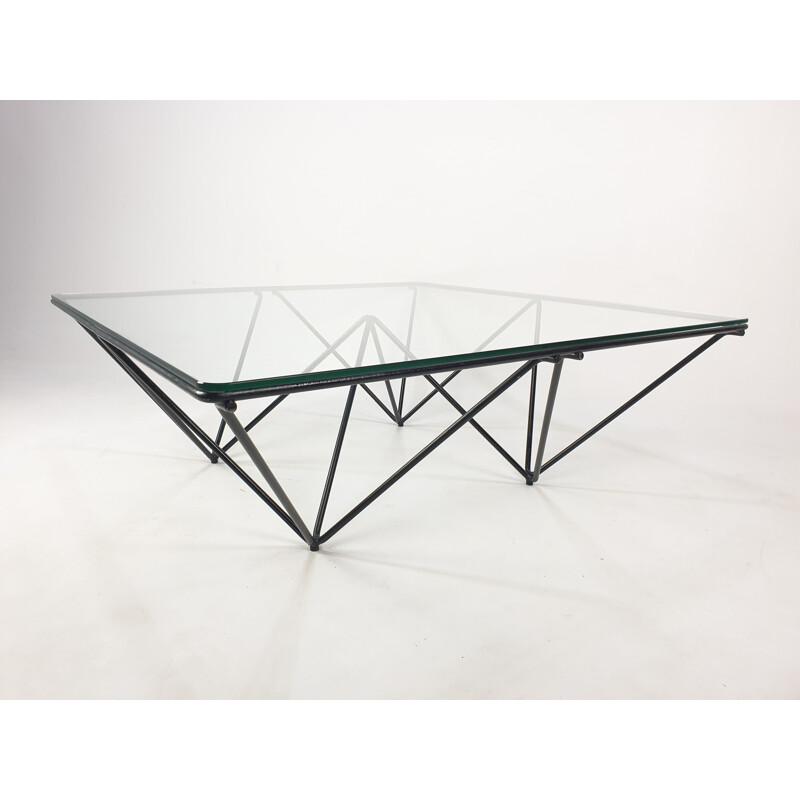 Vintage Coffee Table Paolo Piva metal with glass 1980s