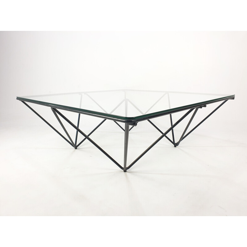 Vintage Coffee Table Paolo Piva metal with glass 1980s