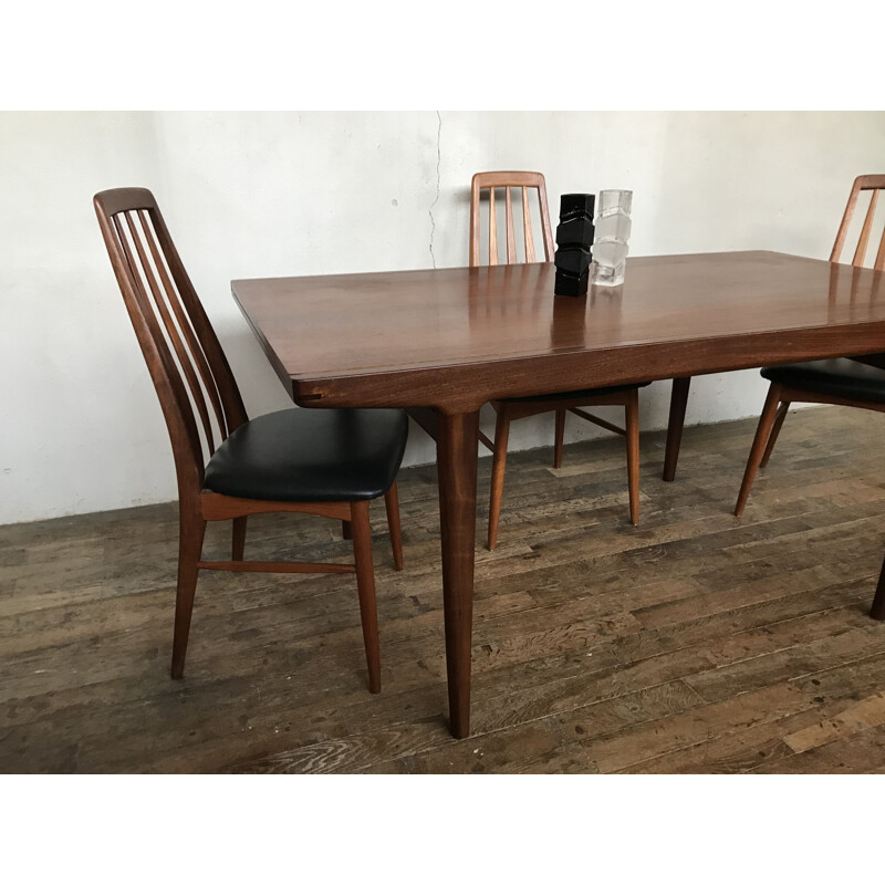 Vintage teak table with tapered legs Scandinavian 1950s