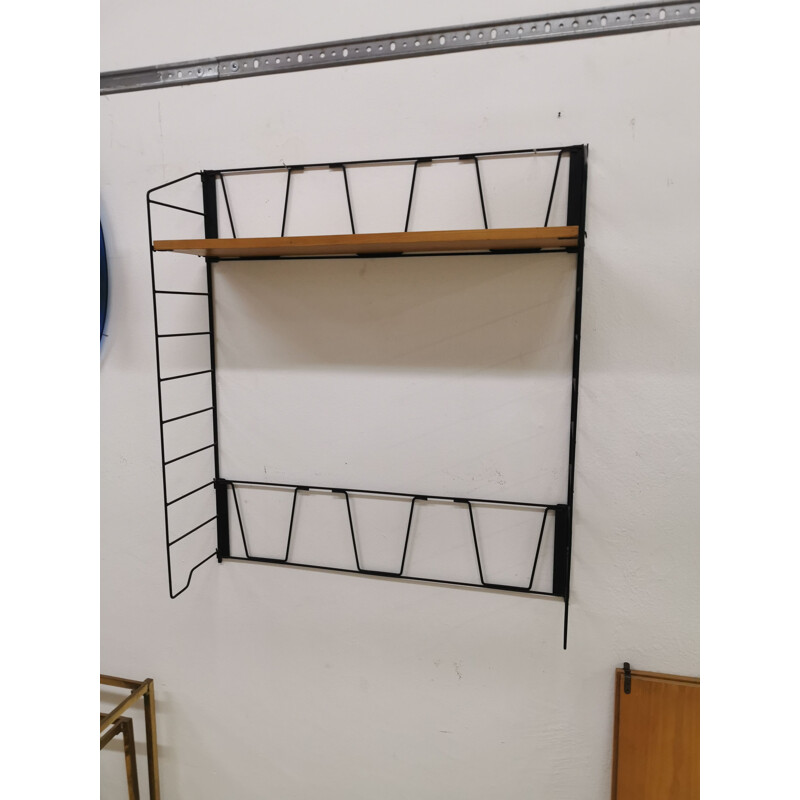 Vintage wall bookcase Italian 1950s