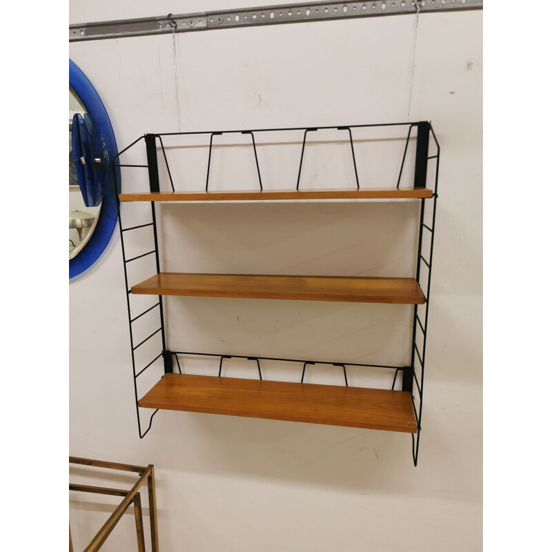 Vintage wall bookcase Italian 1950s