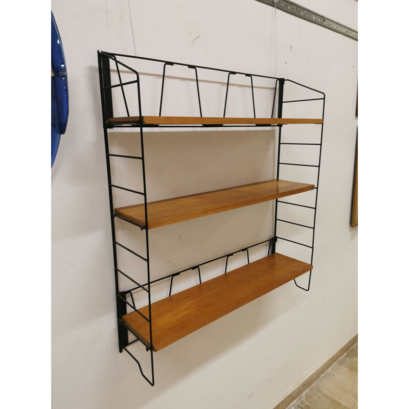 Vintage wall bookcase Italian 1950s