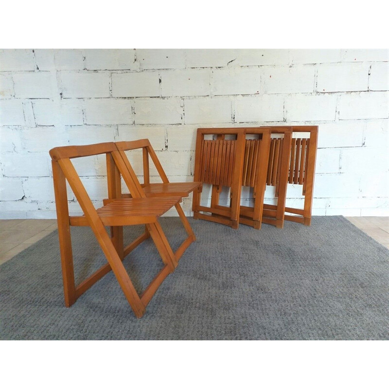 Set of 6 vintage folding chairs Aldo Jacober 1970s