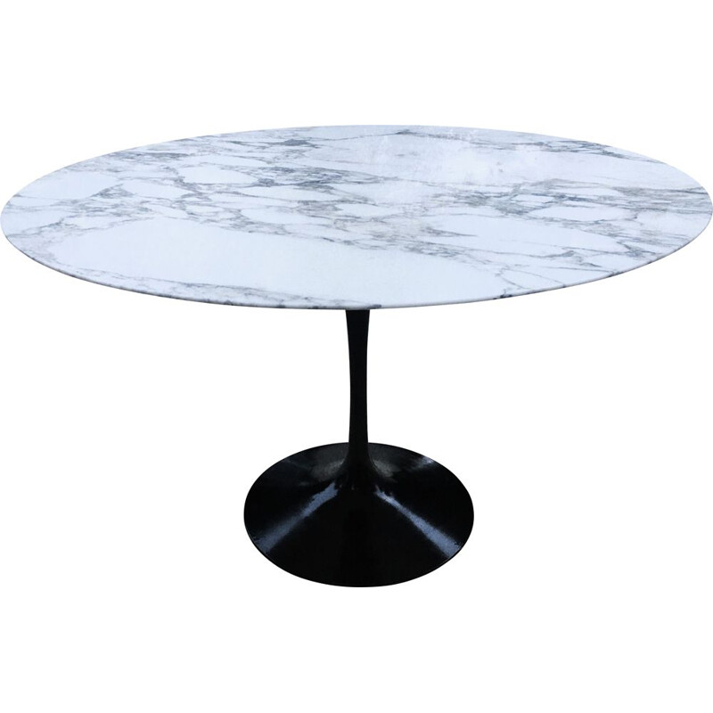 Vintage tulip marble dining table, Eero Saarinen for Knoll