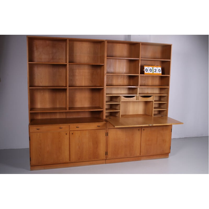  Vintage oak Scandinavian wall unit