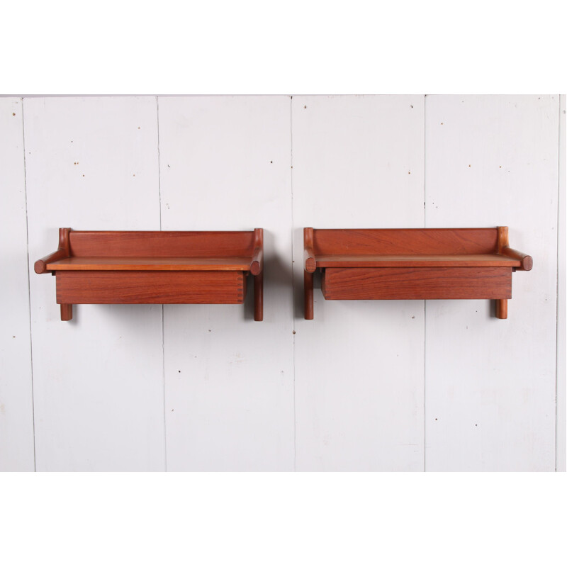 Pair of vintage teak night tables by Borge Mogensen, Danish 1960s