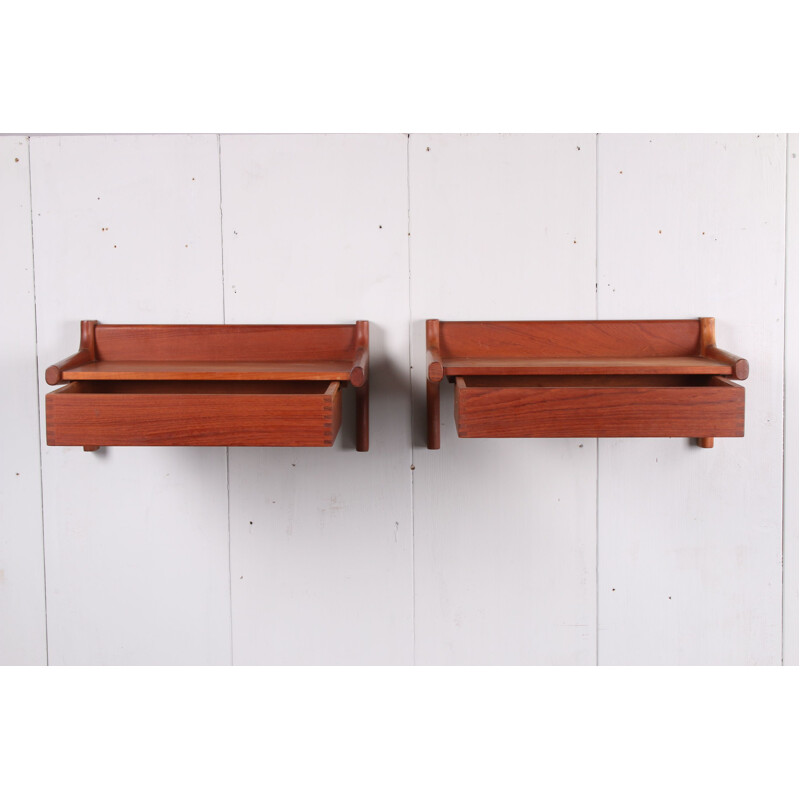 Pair of vintage teak night tables by Borge Mogensen, Danish 1960s