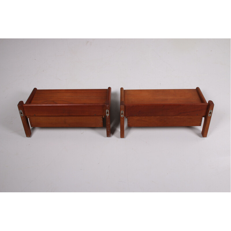 Pair of vintage teak night tables by Borge Mogensen, Danish 1960s