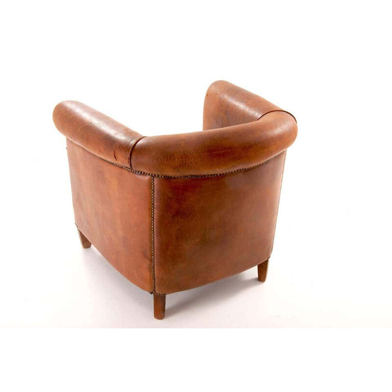 Vintage leather armchair, Dutch 1970