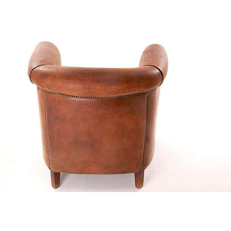 Vintage leather armchair, Dutch 1970