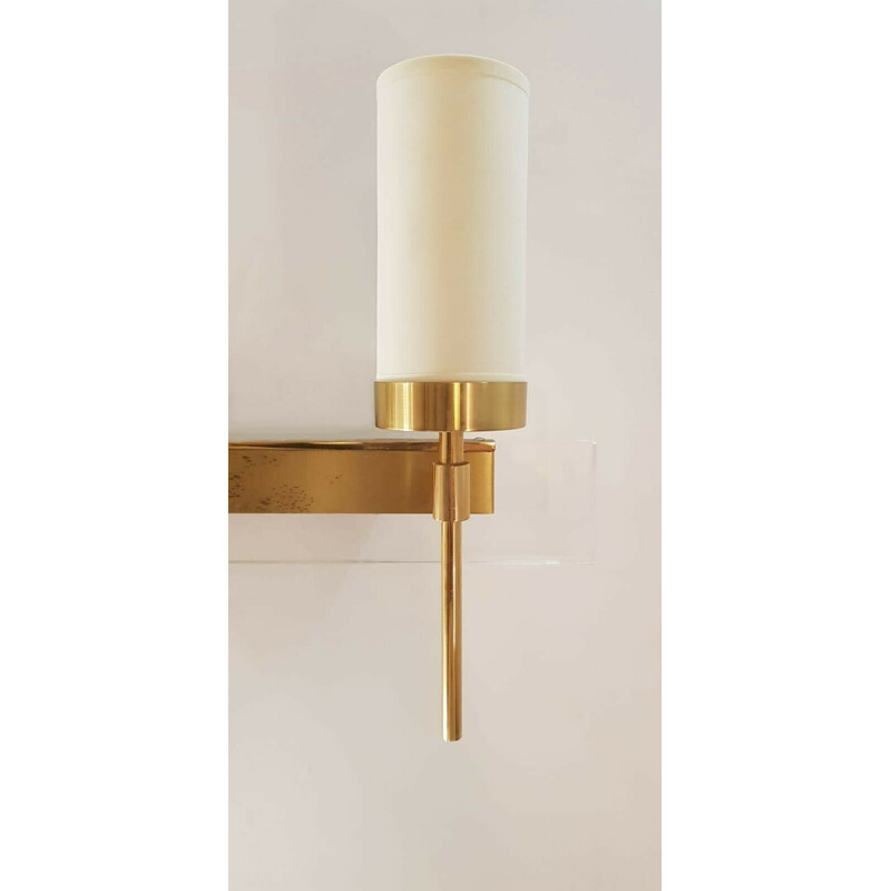 Pair of vintage modernist brass sconces 1960