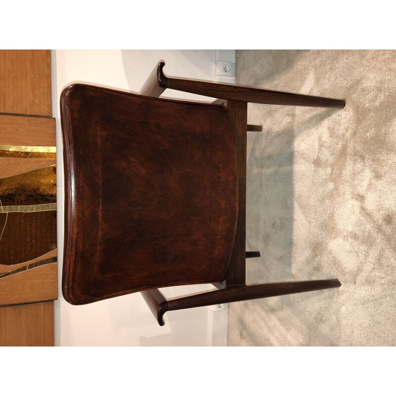 Vintage Diplomat armchair in solid rosewood and leather by Finn Juhl, Danish 1960