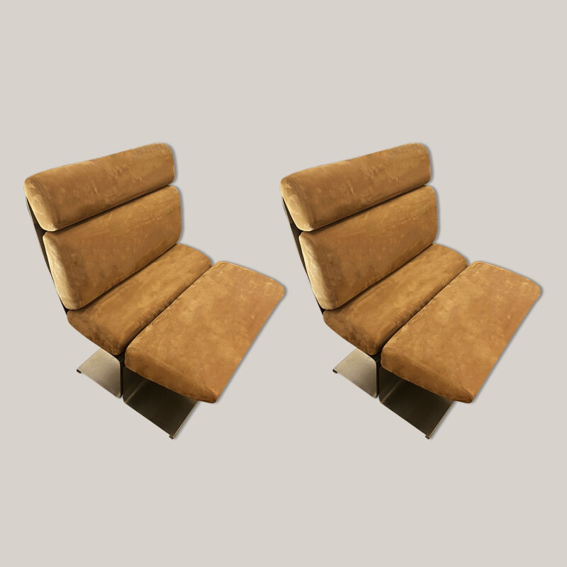 Pair of vintage armchairs by Paul Geoffroy 1970
