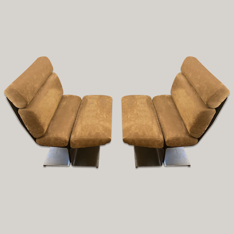Paire de fauteuils vintage de Paul Geoffroy 1970