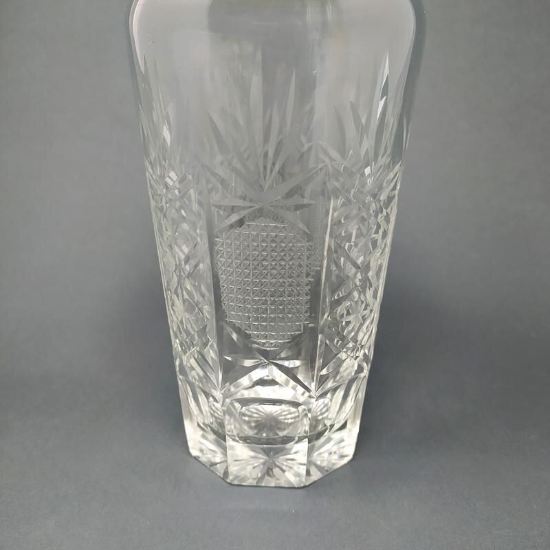Vintage cut crystal cocktail shaker, Italy 1950