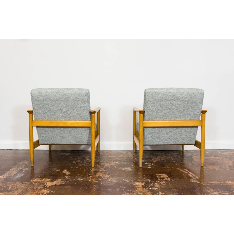 Pair of vintage armchairs GFM-142 by Edmund Homa for Gościcińskie Fabryki Mebli 1960