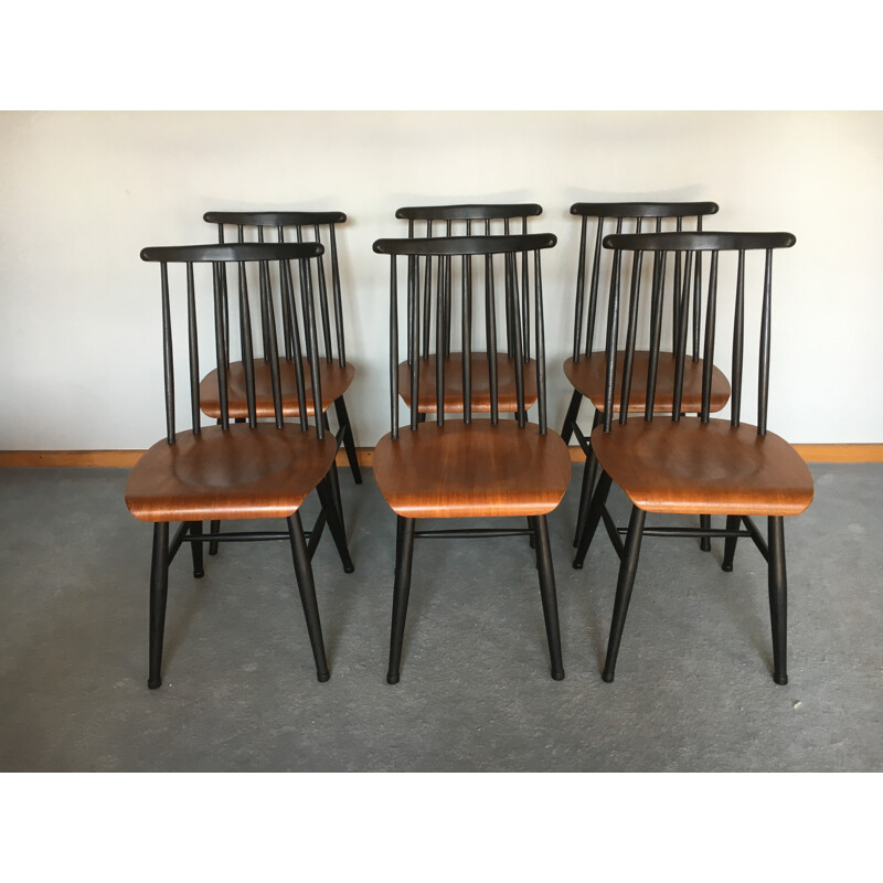 Série de 6 chaises "Fanett" en teck, Ilmari TAPIOVAARA - 1960