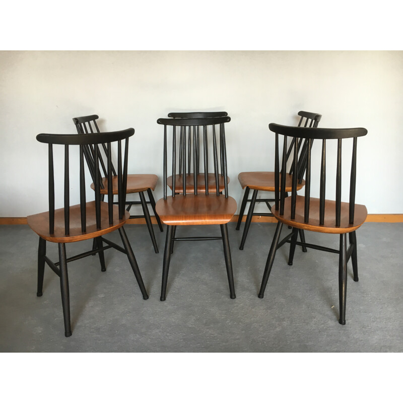 Set of  6 chairs "Fanett" in teak, Ilmari TAPIOVAARA - 1960s
