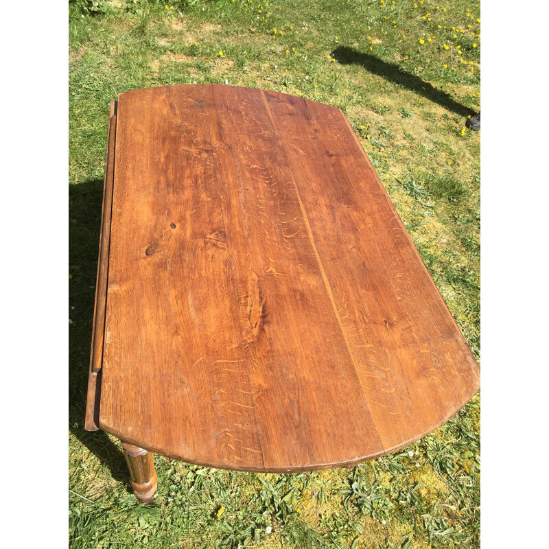 Vintage eiken tafel met kleppen