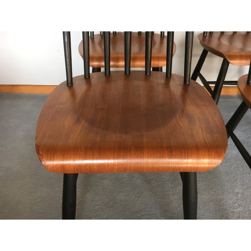 Set of  6 chairs "Fanett" in teak, Ilmari TAPIOVAARA - 1960s