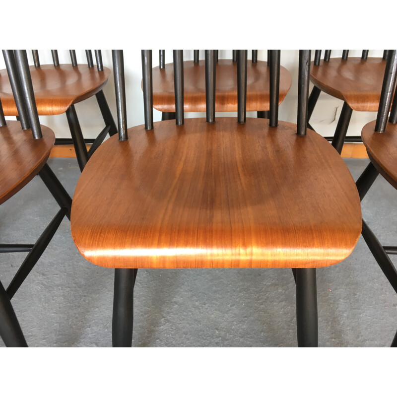 Set of  6 chairs "Fanett" in teak, Ilmari TAPIOVAARA - 1960s