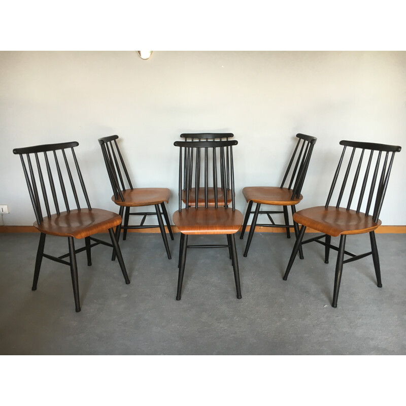 Set of  6 chairs "Fanett" in teak, Ilmari TAPIOVAARA - 1960s