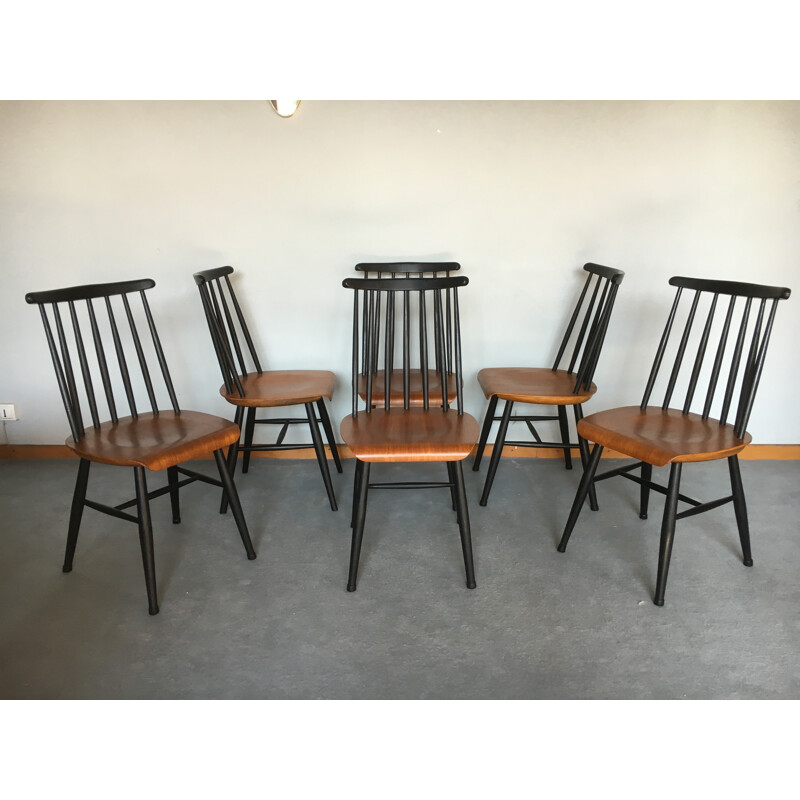 Série de 6 chaises "Fanett" en teck, Ilmari TAPIOVAARA - 1960