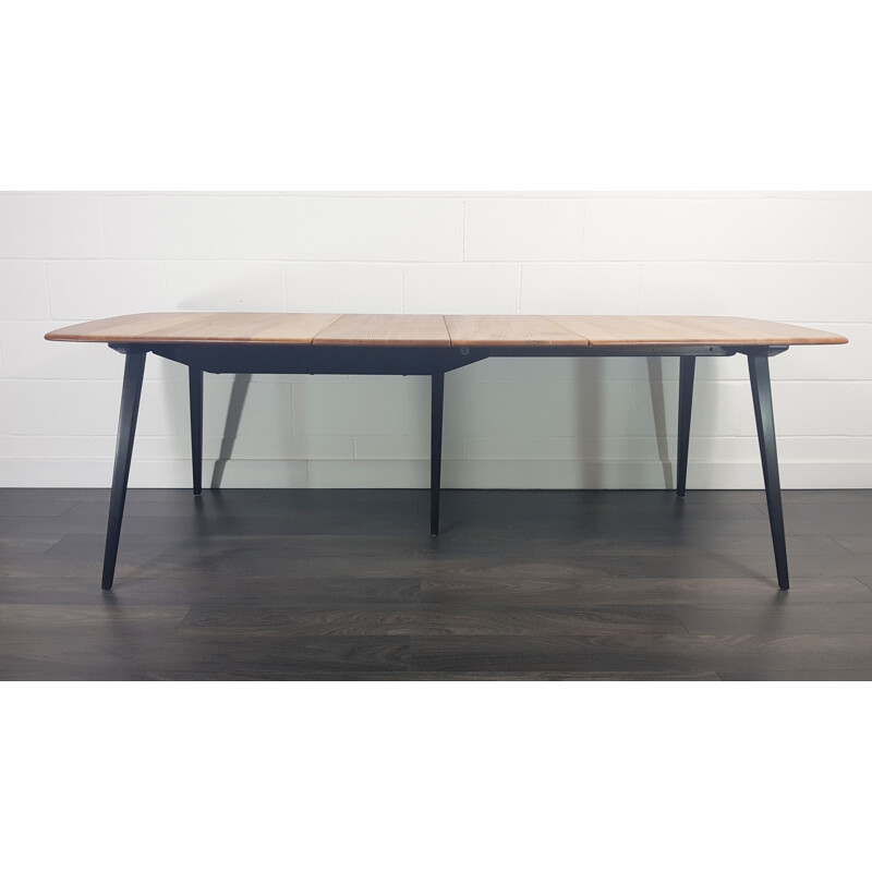 Vintage extensible table with black legs Ercol Grand 1960