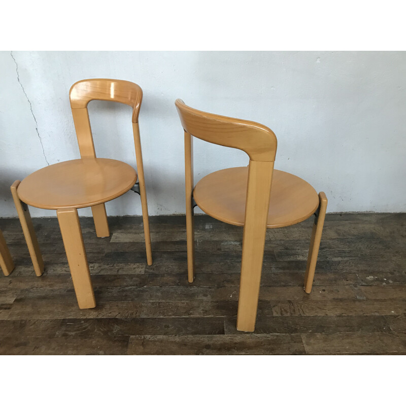 Lot de 4 chaises vintage modèle 3300 de Bruno Rey pour Kusch & Co 1970