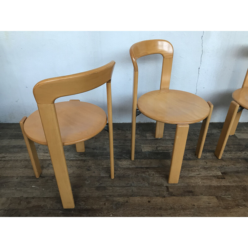 Lot de 4 chaises vintage modèle 3300 de Bruno Rey pour Kusch & Co 1970