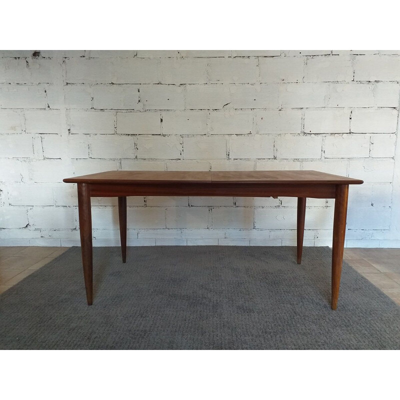 Vintage teak dining table Scandinavian 1960s