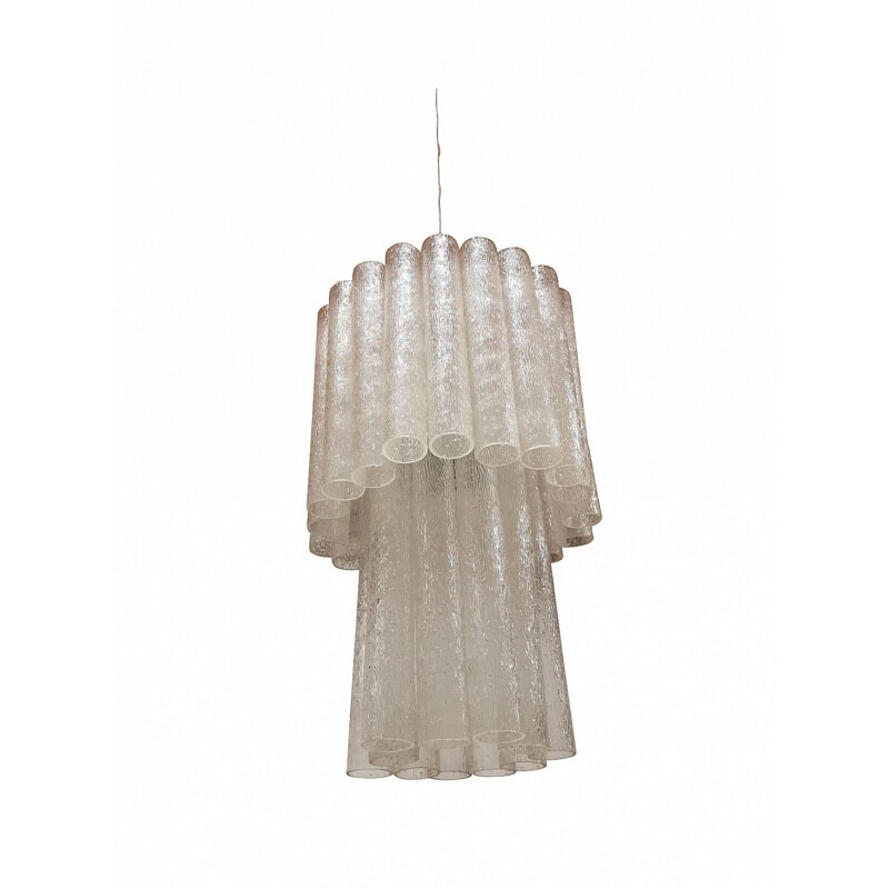 VintageToni Zuccheri for Venini glass tube chandelier 1970s