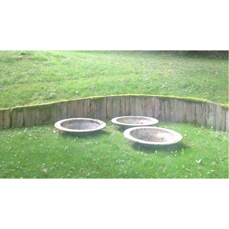 Eternit AG set of 3 whashbasins in concrete, Willy GUHL- 1950s