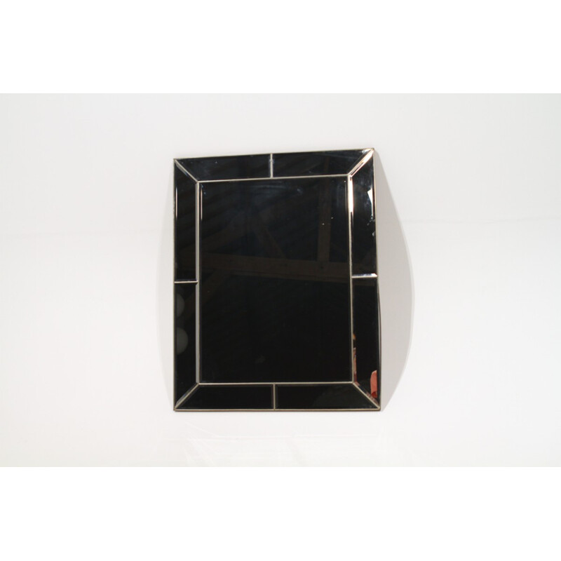 Bevelled mirror in wood and plexiglas - 1970s