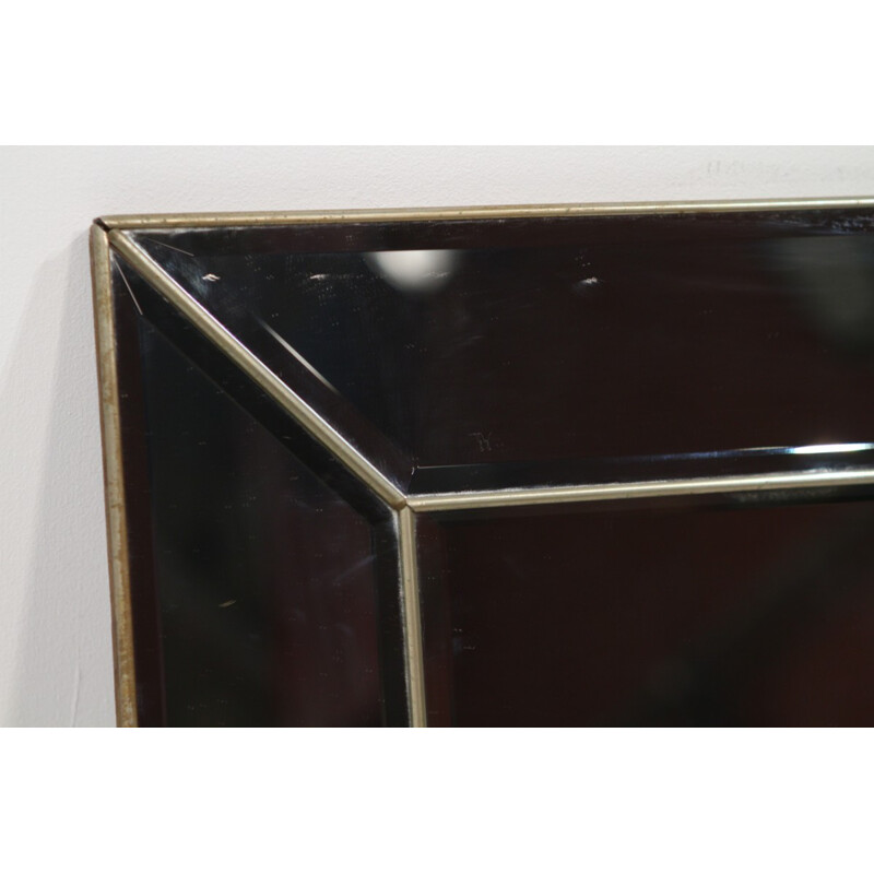 Bevelled mirror in wood and plexiglas - 1970s