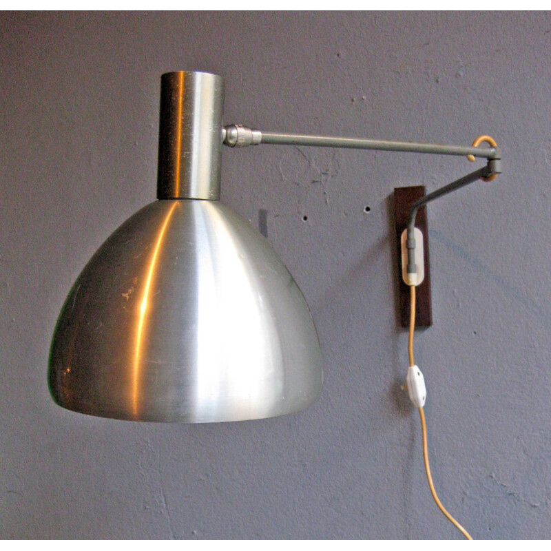 Vintage adjustable wall lamp danish 1960s