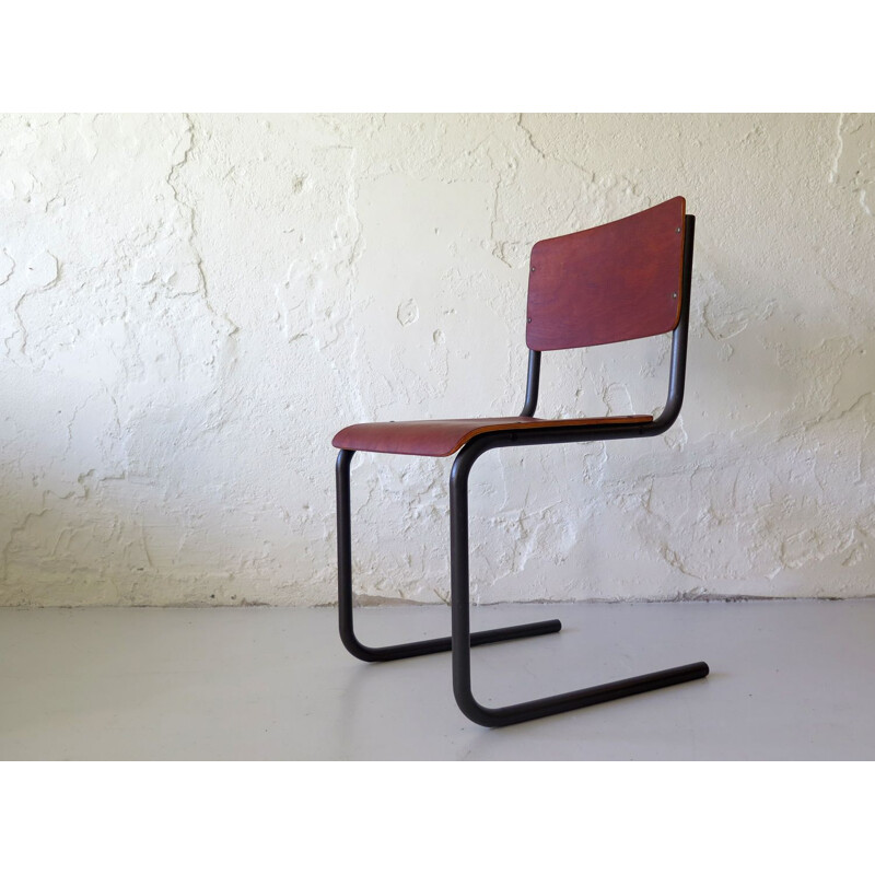Vintage plywood and metal chair Germany 1950s