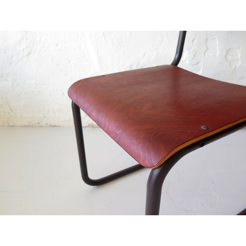 Vintage plywood and metal chair Germany 1950s