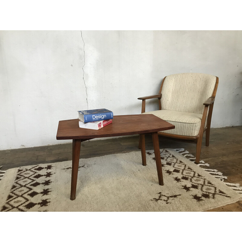 Vintage Small Scandinavian Teak Coffee Table 1960s