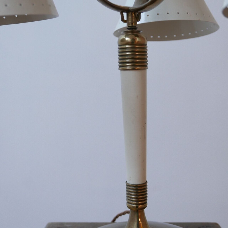 Lampe de table vintage réglable à trois abat-jour Italie 1960
