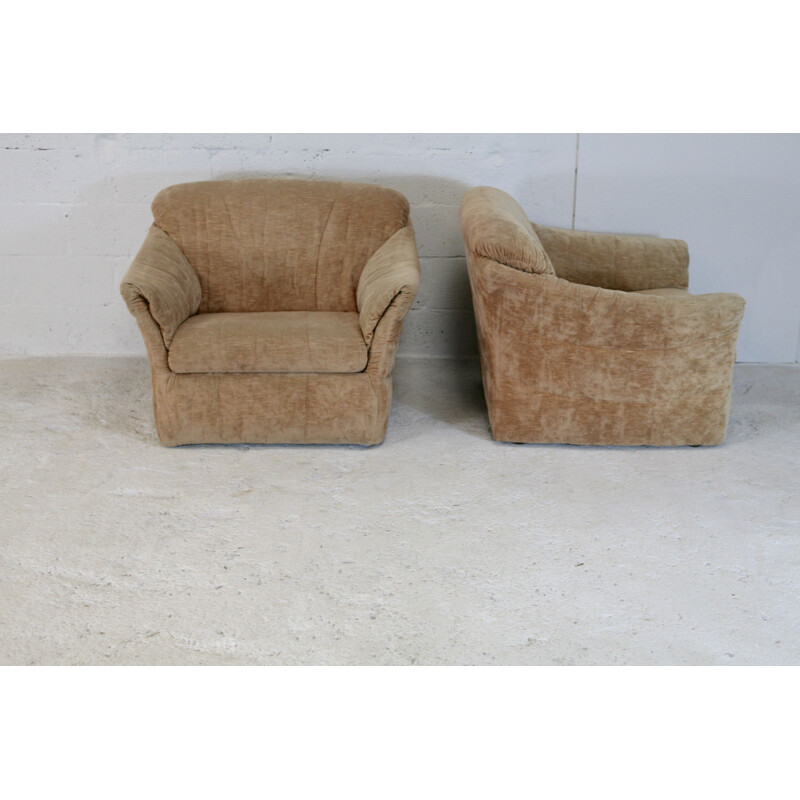 Pair of vintage velvet armchairs 1960s