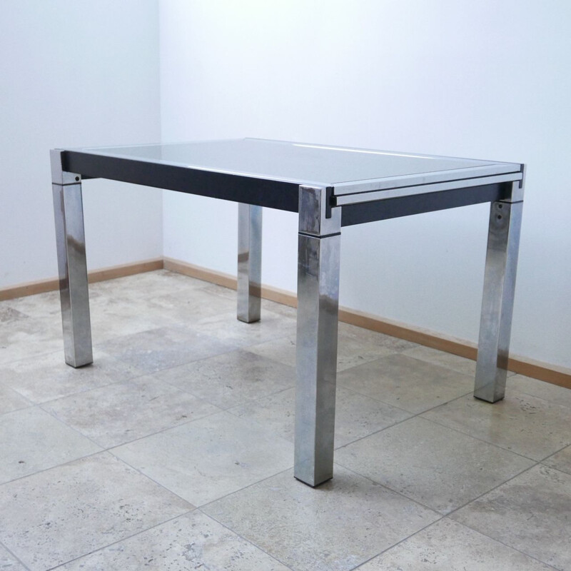 Mid-century Chrome Extendable Dining Table Italian 1960s