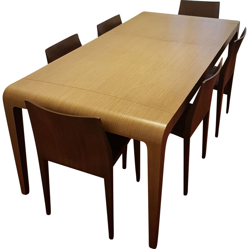 Vintage dining table "Il Volo" and 6 chairs by Riccardo Blumer for Alias