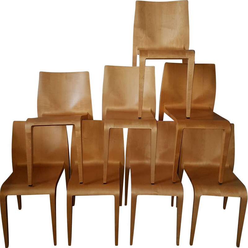 Set of 8 vintage chairs laleggera Alias 1990s