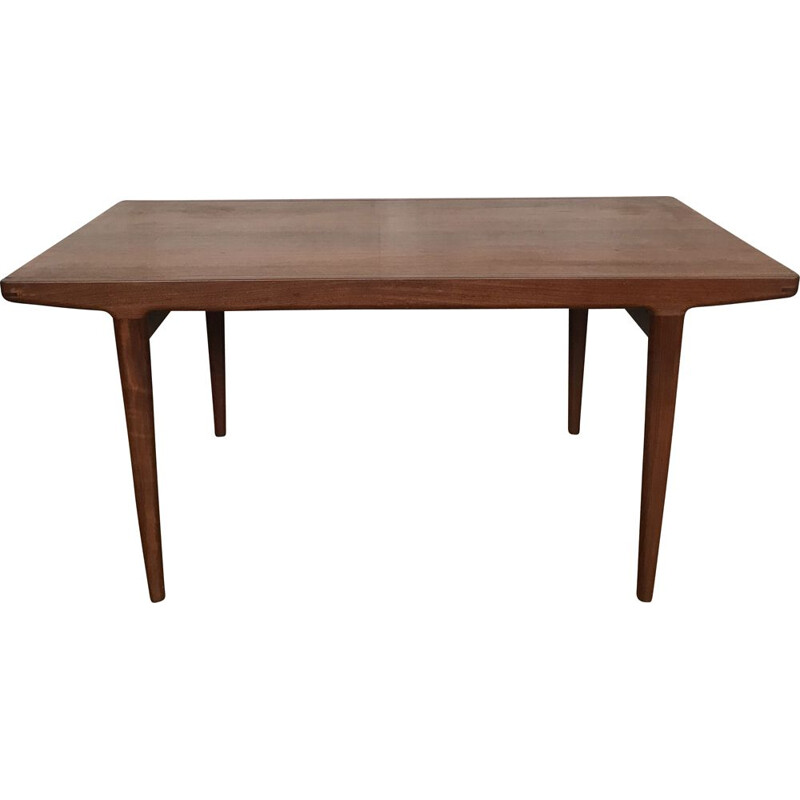 Vintage teak table with tapered legs Scandinavian 1950s