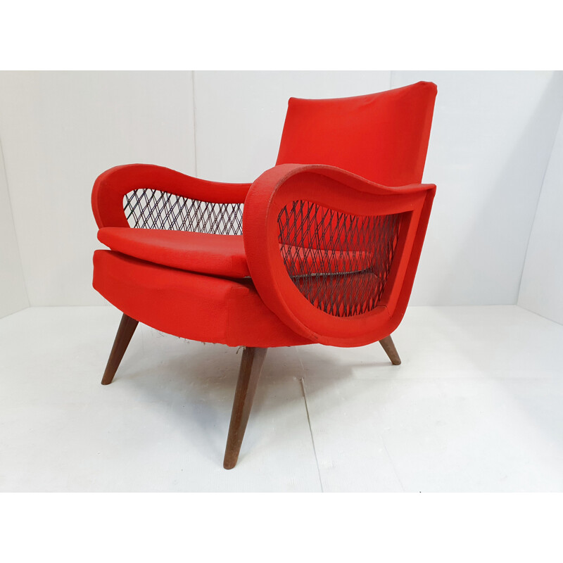 Vintage verende fauteuil 1950