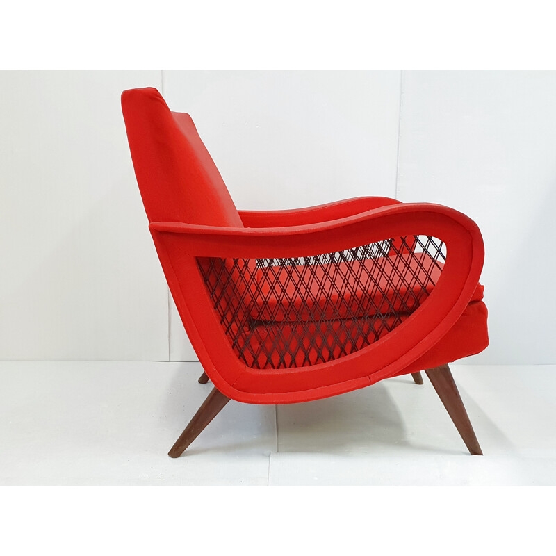 Vintage verende fauteuil 1950